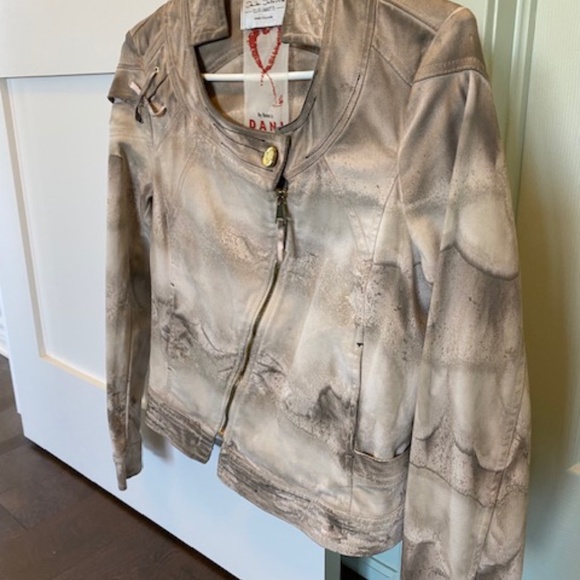 Elisa Cavaletti/Daniela Dallavalle jacket US S cotton beige/taupe mottled look - Picture 3 of 16